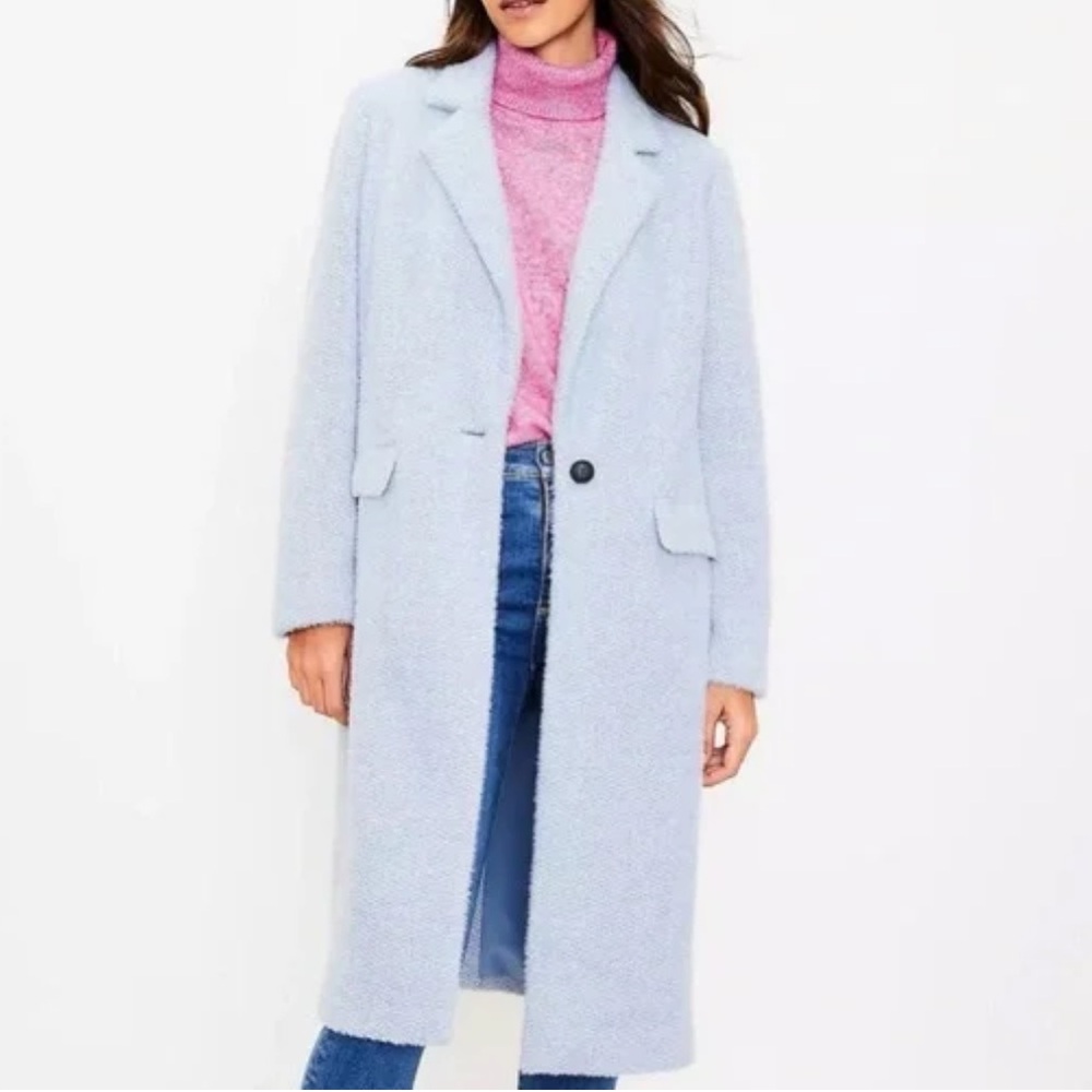 LOFT Cozy Herringbone Coat